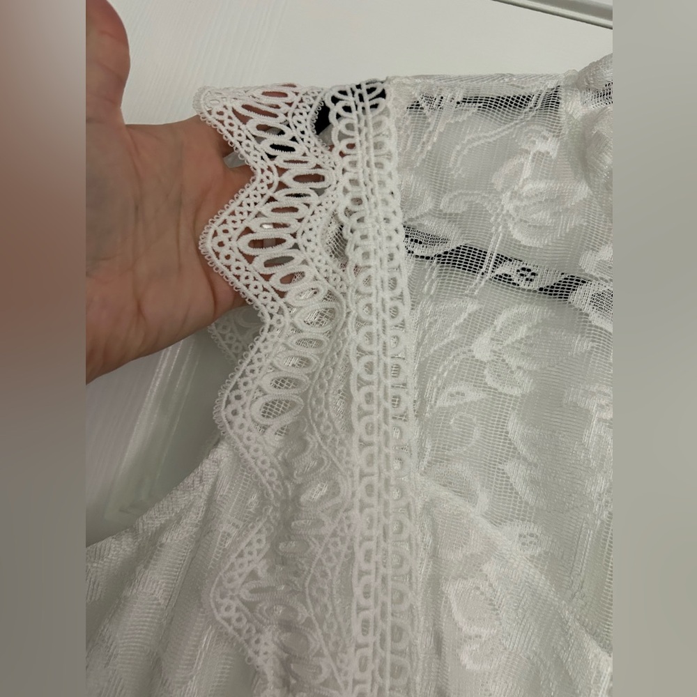 NEW- SHEIN White Lace Wedding/ Rehearsal/ Reception Dress - Picture 2 of 16
